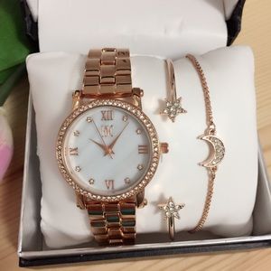 INC International Concepts Women’s Bracelet Watch Set 36mm